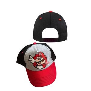 2022 Super Mario Graphic Nintendo Hat Cap Baseball Red Blue Youth Child Size